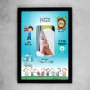 YouS2 Photo Frame -Baby birth announcement design featuring a cute infant wrapped in a towel, surrounded by colorful icons and birth details such as name, weight, date, time, hospital, and parents' names.