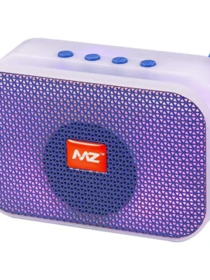 Portable MZ Bluetooth Speaker with Blue LED Grill – Compact Wireless Speaker